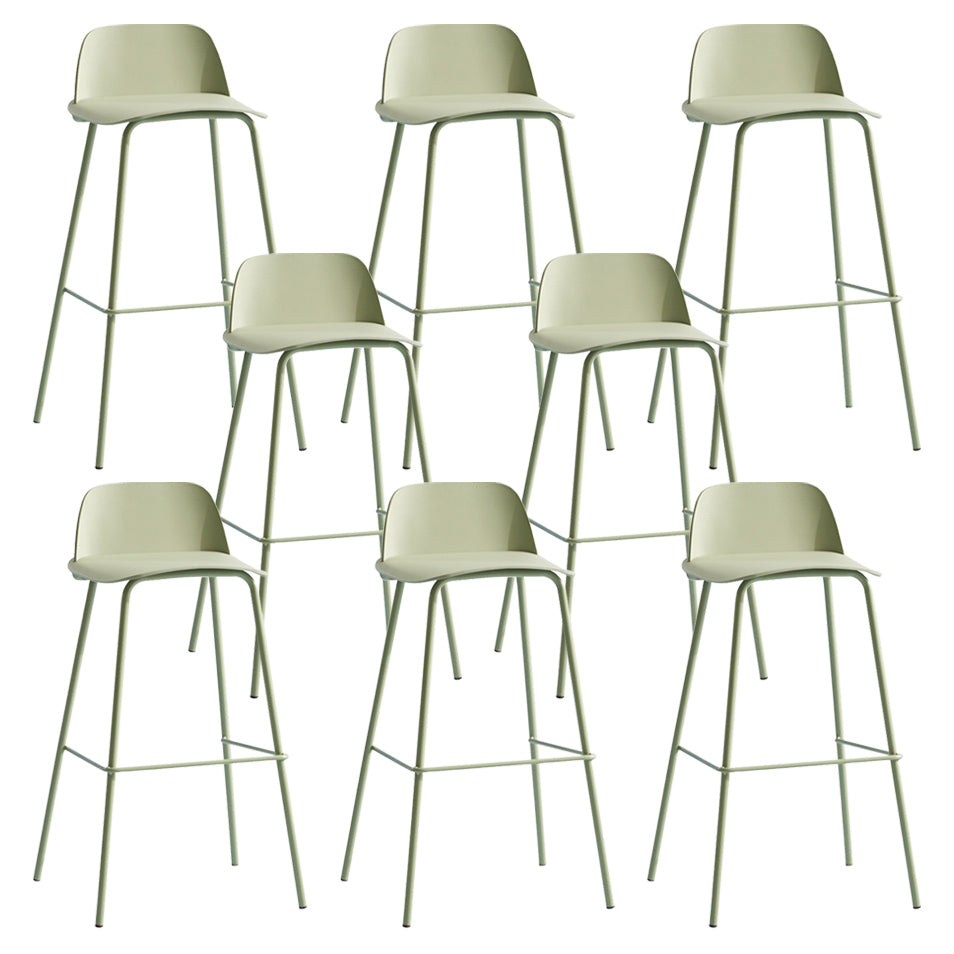 Nordic Style Plastic Barstool Colorful Iron Legs Bar Stool for Living Room