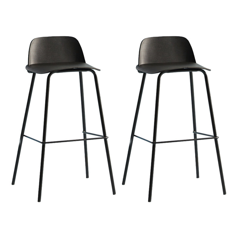 Nordic Style Plastic Barstool Colorful Iron Legs Bar Stool for Living Room