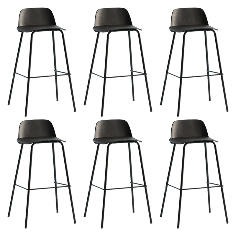 Nordic Style Plastic Barstool Colorful Iron Legs Bar Stool for Living Room