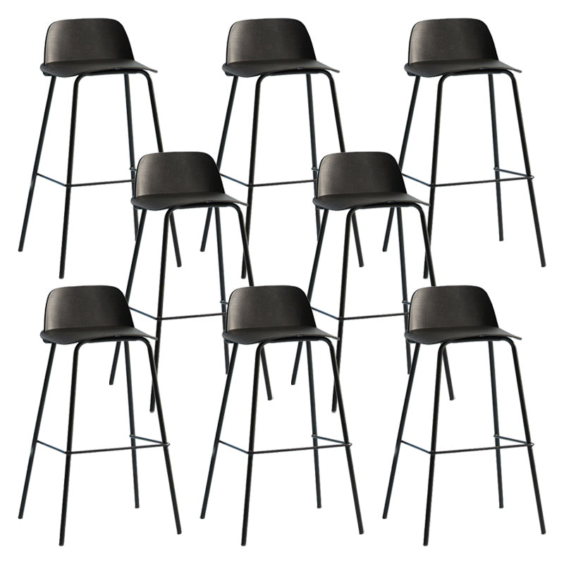 Nordic Style Plastic Barstool Colorful Iron Legs Bar Stool for Living Room