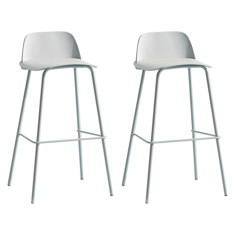 Nordic Style Plastic Barstool Colorful Iron Legs Bar Stool for Living Room