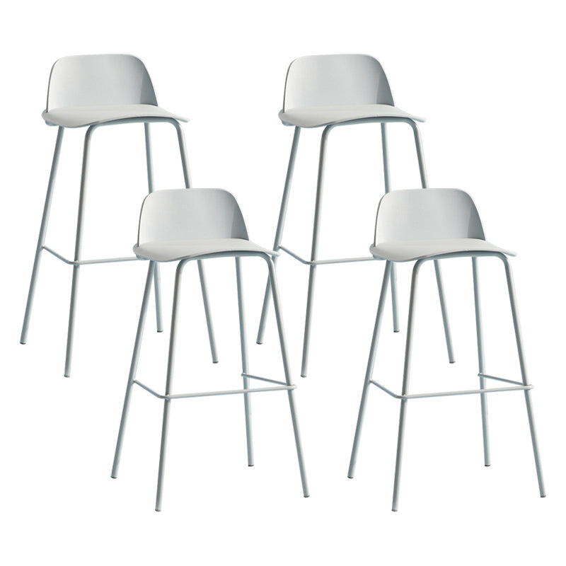 Nordic Style Plastic Barstool Colorful Iron Legs Bar Stool for Living Room