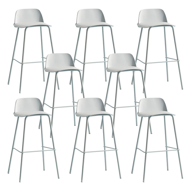 Nordic Style Plastic Barstool Colorful Iron Legs Bar Stool for Living Room