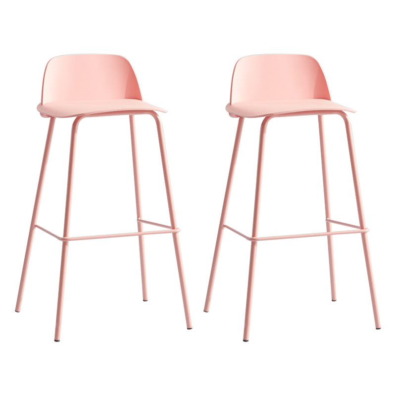 Nordic Style Plastic Barstool Colorful Iron Legs Bar Stool for Living Room
