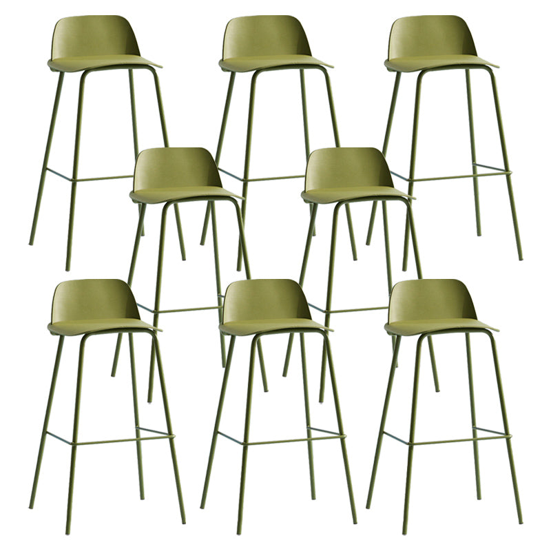 Nordic Style Plastic Barstool Colorful Iron Legs Bar Stool for Living Room