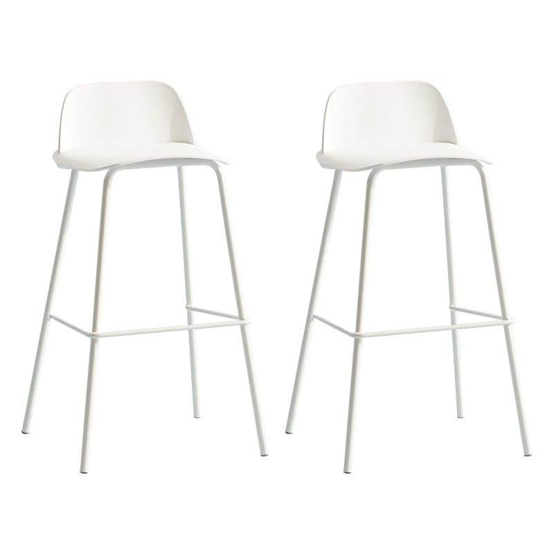Nordic Style Plastic Barstool Colorful Iron Legs Bar Stool for Living Room