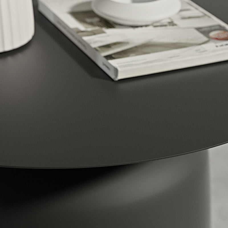 Pedestal Black/White Coffee Table Metal Round Cocktail Table