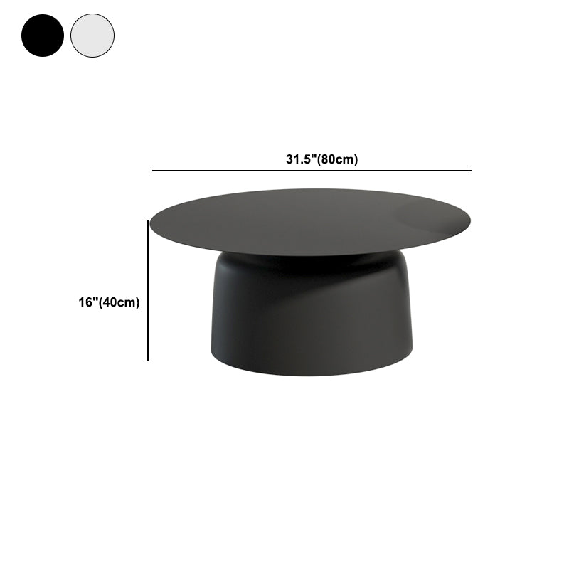 Pedestal Black/White Coffee Table Metal Round Cocktail Table