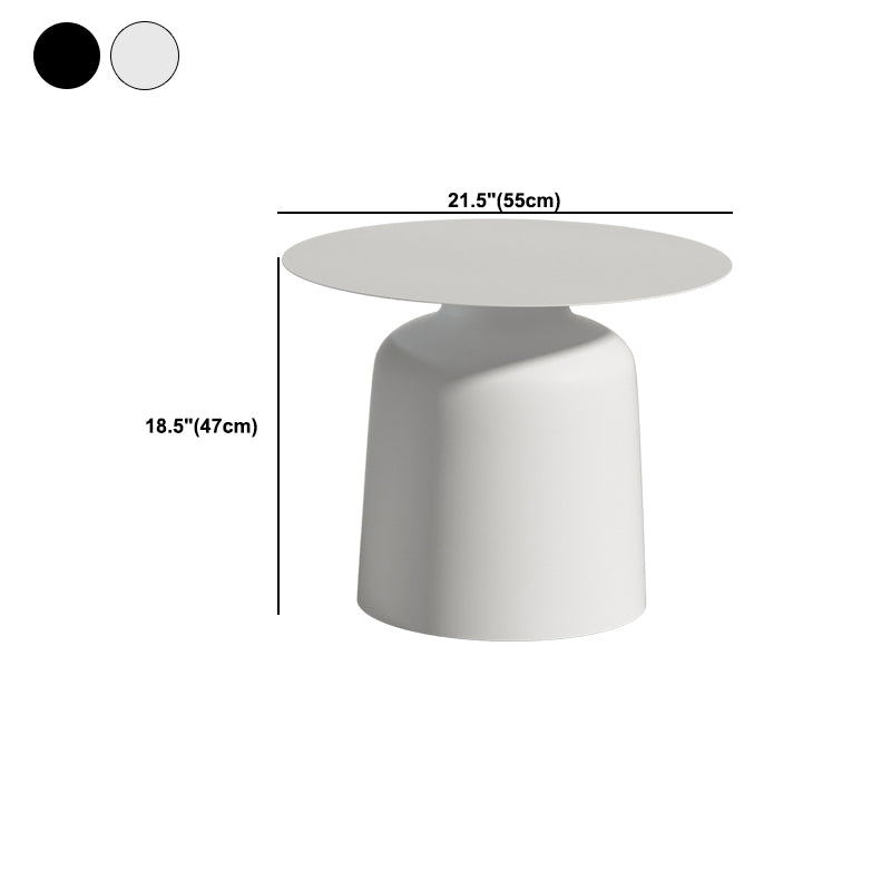 Pedestal Black/White Coffee Table Metal Round Cocktail Table