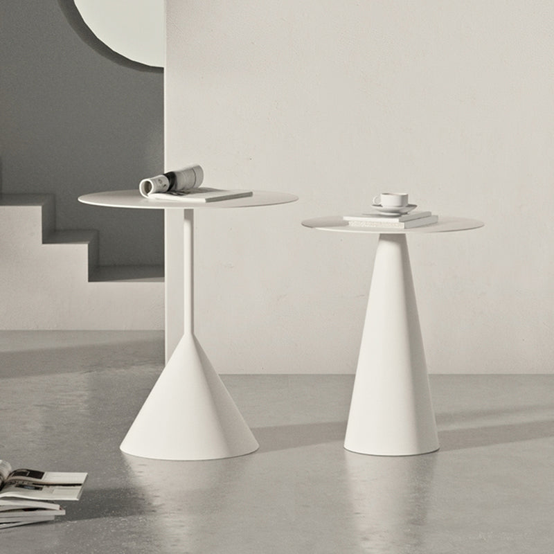 Mid-Century Modern Black/White Cocktail Table Round Coffee Table