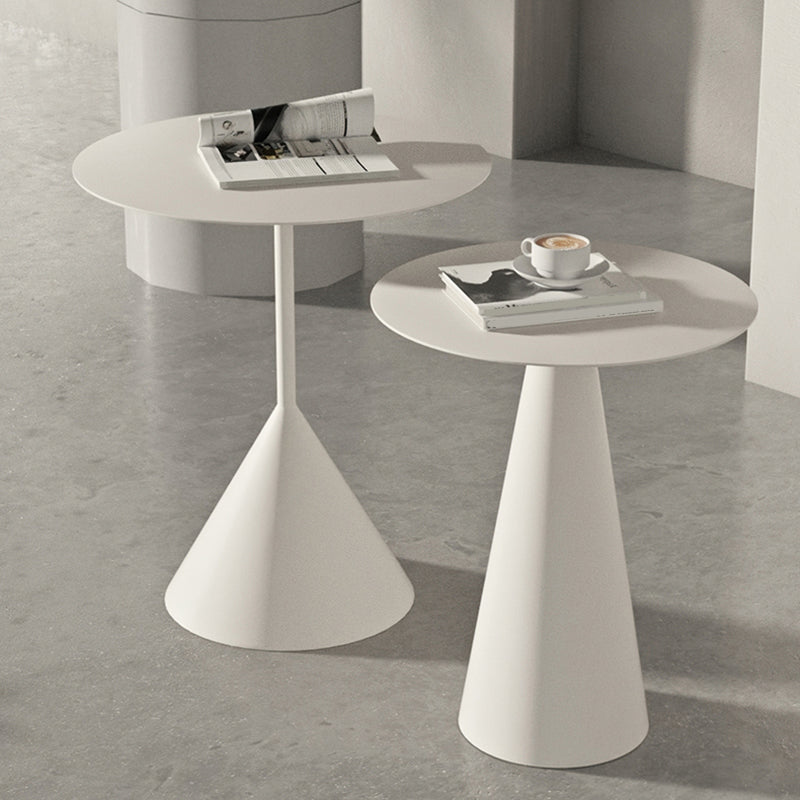 Mid-Century Modern Black/White Cocktail Table Round Coffee Table