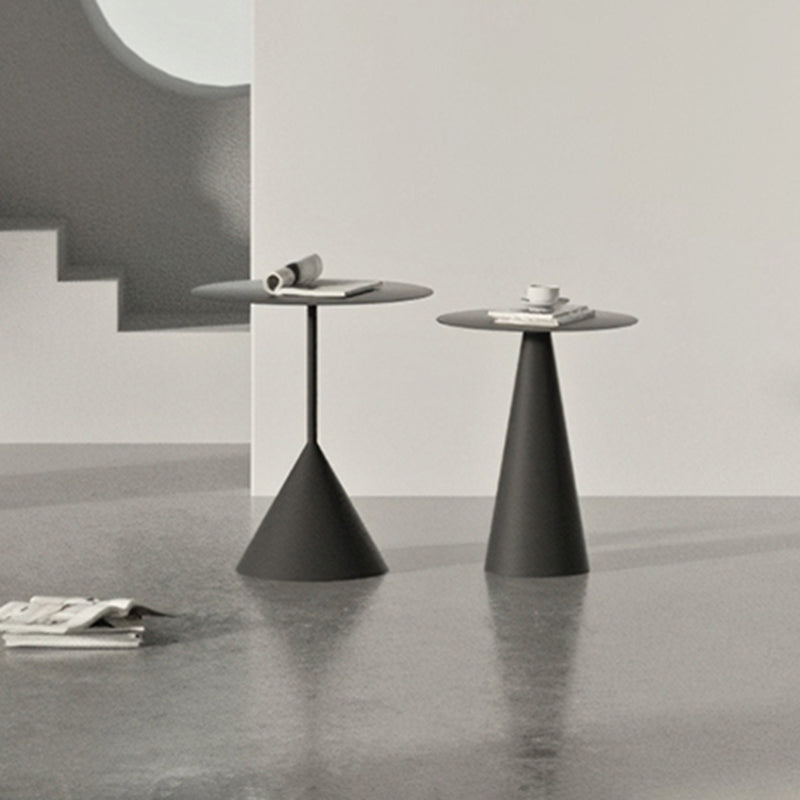 Mid-Century Modern Black/White Cocktail Table Round Coffee Table