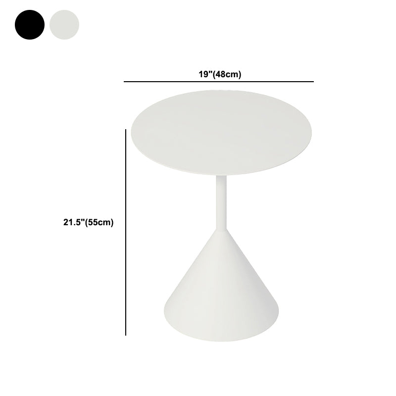 Mid-Century Modern Black/White Cocktail Table Round Coffee Table