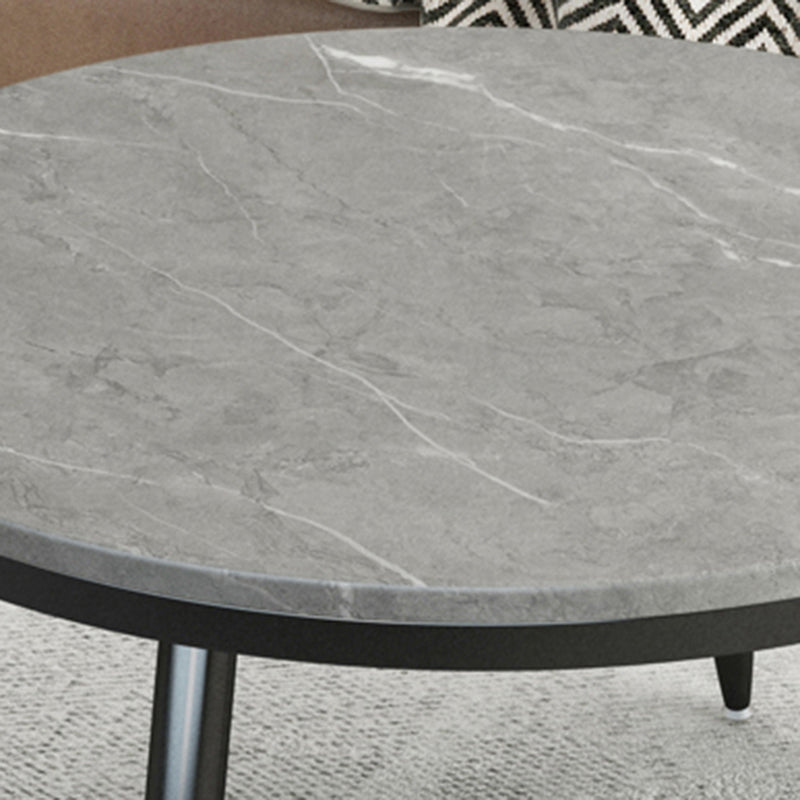 Glam Slate and Metal Coffee Table 4 Legs Round Cocktail Table