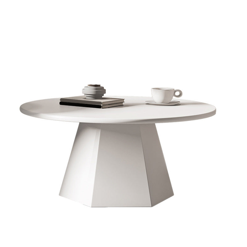Pedestal 1/2 Black/White Coffee Table Metal Round Cocktail Table