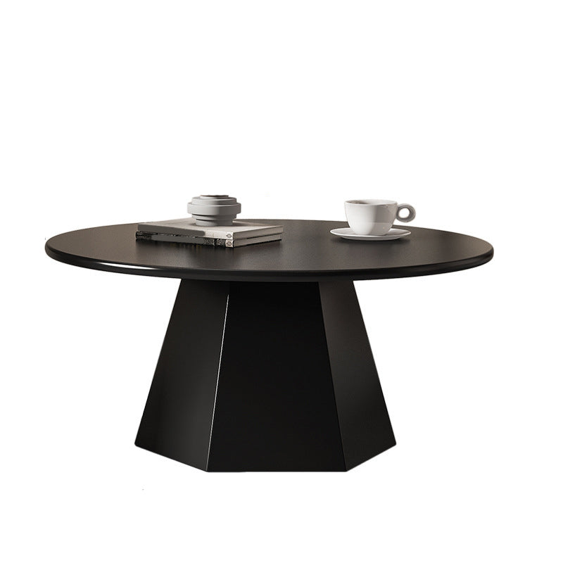 Pedestal 1/2 Black/White Coffee Table Metal Round Cocktail Table