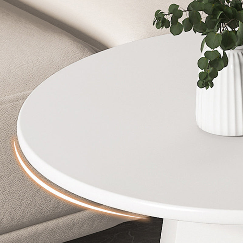 Pedestal 1/2 Black/White Coffee Table Metal Round Cocktail Table