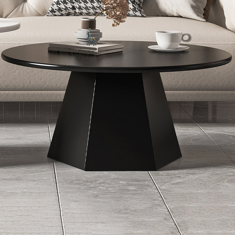 Pedestal 1/2 Black/White Coffee Table Metal Round Cocktail Table