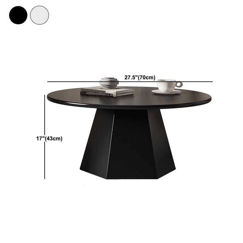 Pedestal 1/2 Black/White Coffee Table Metal Round Cocktail Table