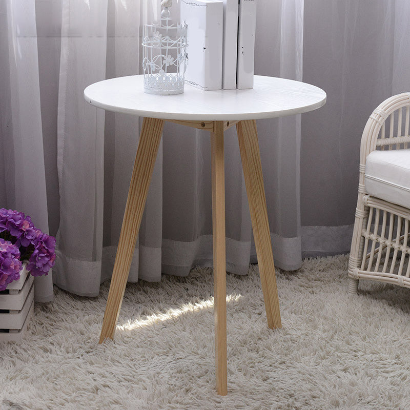 3 Legs Natural / White / Black Wooden Round Top Coffee Table