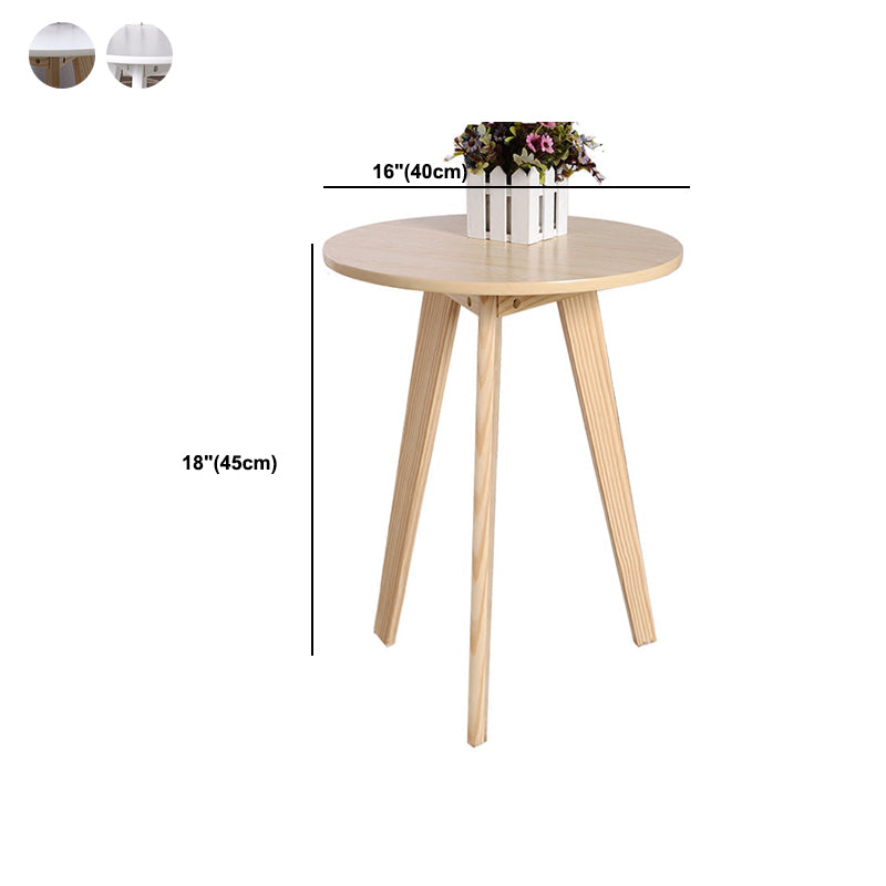 3 Legs Natural / White / Black Wooden Round Top Coffee Table