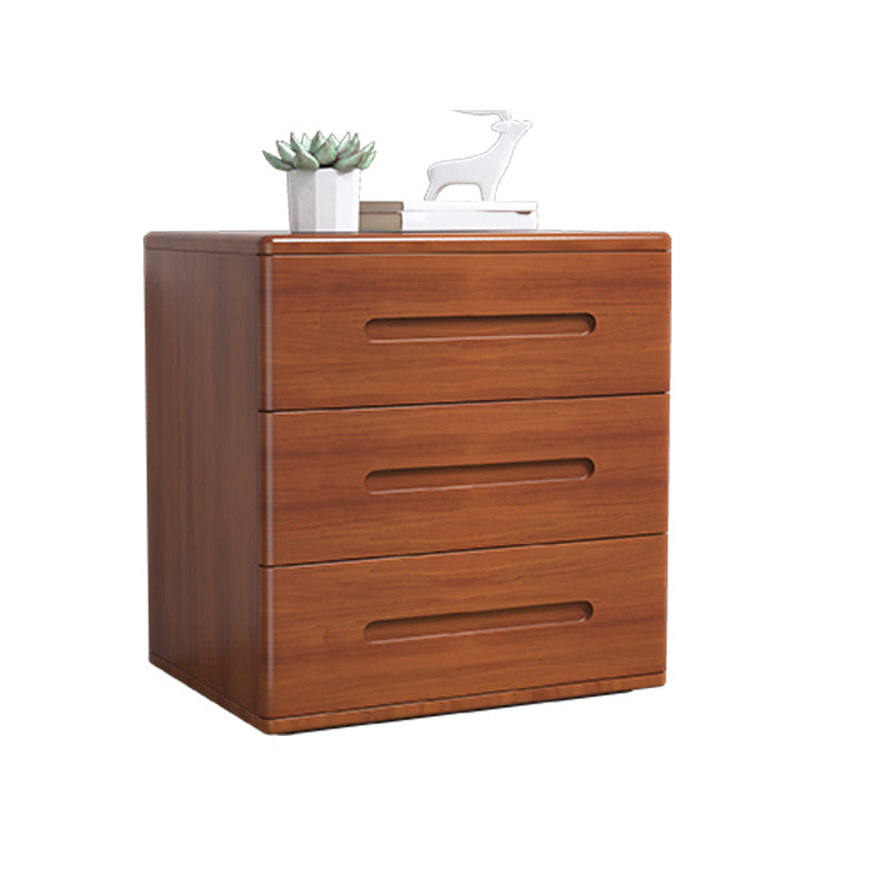 Wooden Nightstand 22.8"Tall 3 - Drawer Nightstand in Brown/ Natural / White