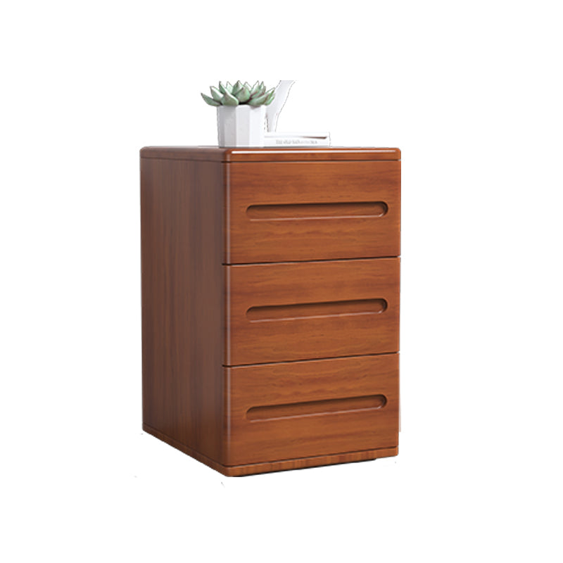 Wooden Nightstand 22.8"Tall 3 - Drawer Nightstand in Brown/ Natural / White
