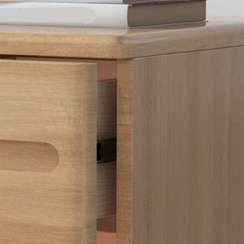 Wooden Nightstand 22.8"Tall 3 - Drawer Nightstand in Brown/ Natural / White