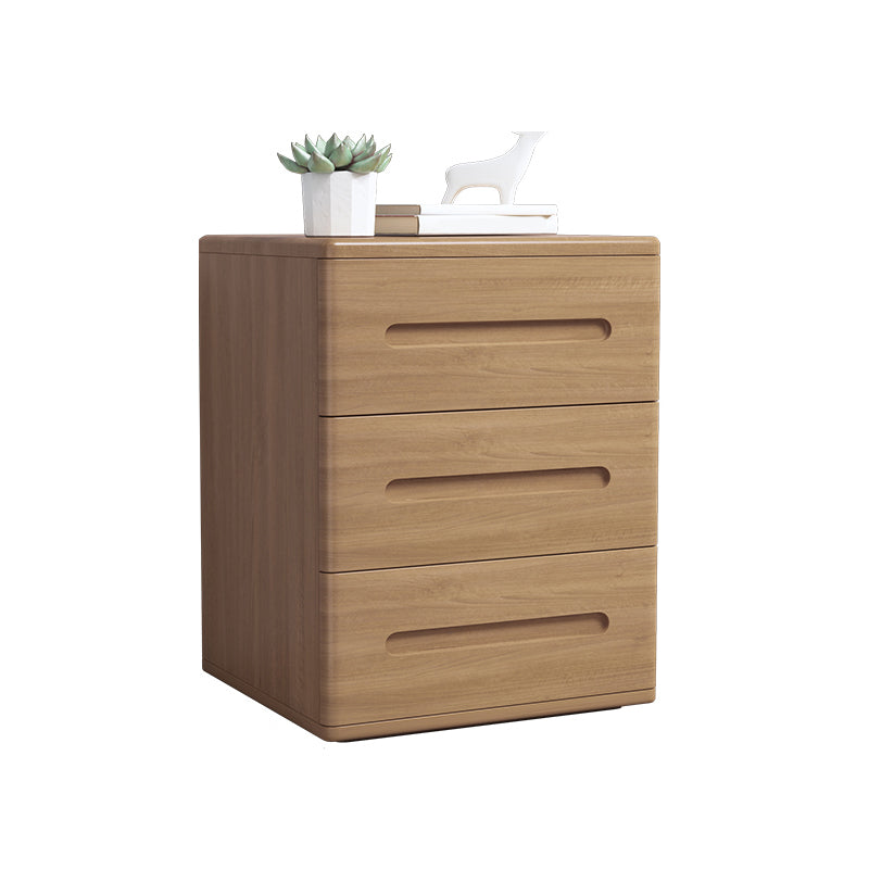 Wooden Nightstand 22.8"Tall 3 - Drawer Nightstand in Brown/ Natural / White