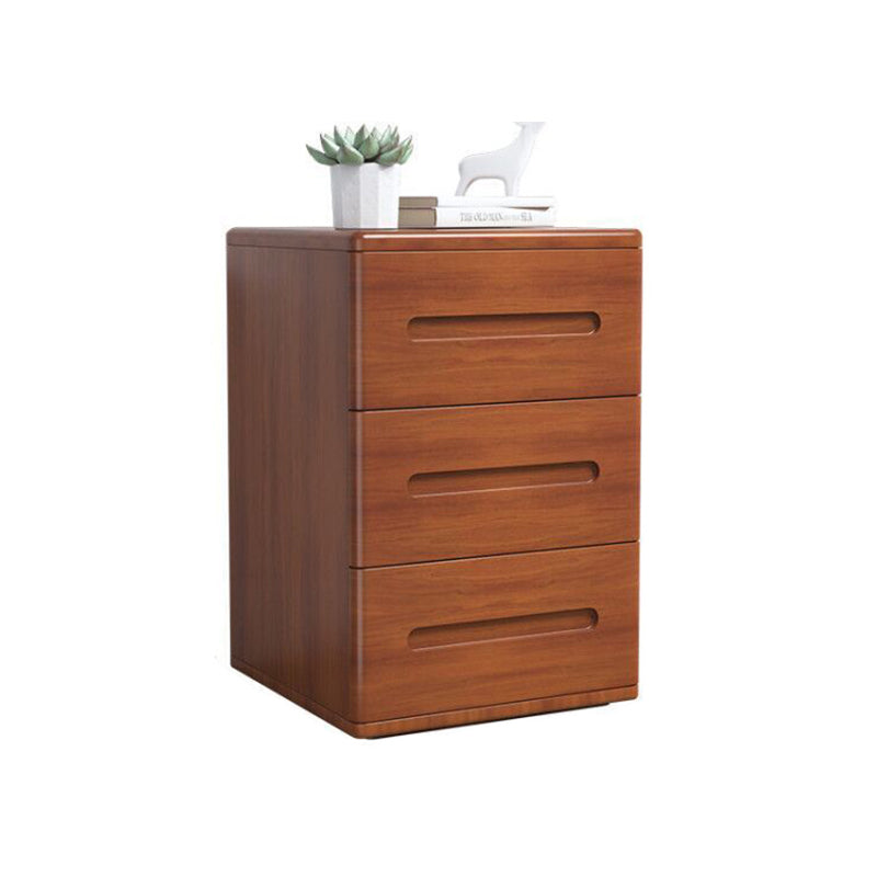 Wooden Nightstand 22.8"Tall 3 - Drawer Nightstand in Brown/ Natural / White