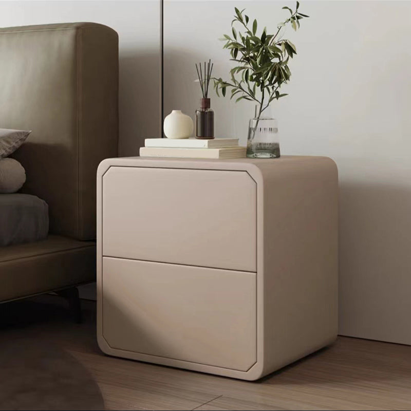 2-Drawer Solid Wood Nightstand 18.5"Tall Nightstand in Black / White / Grey