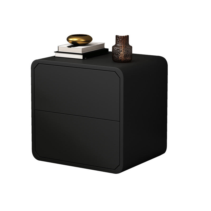 2-Drawer Solid Wood Nightstand 18.5"Tall Nightstand in Black / White / Grey