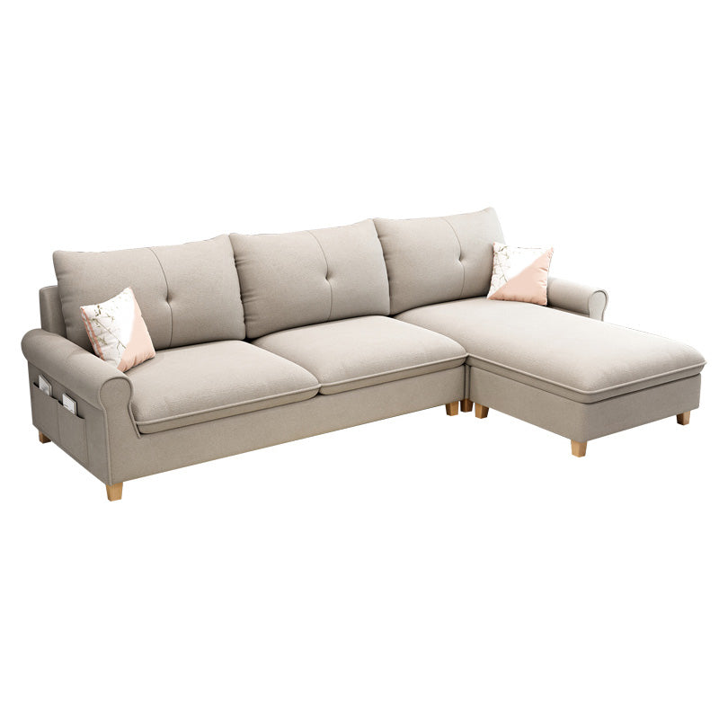 Round Arm Modular Furniture Sectionals with Storage for Living Room