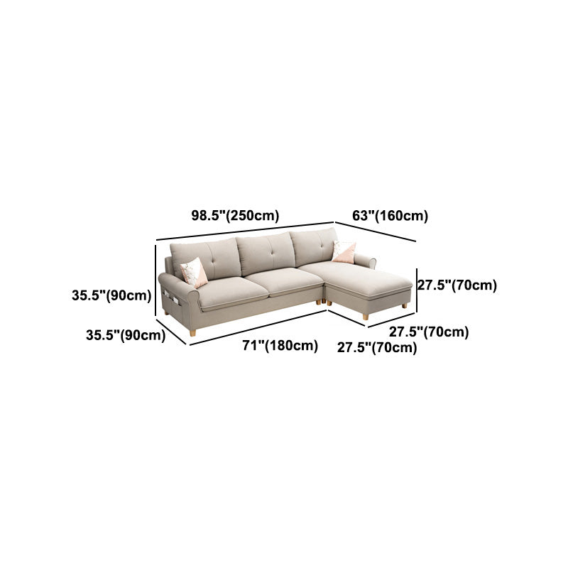 Round Arm Modular Furniture Sectionals with Storage for Living Room