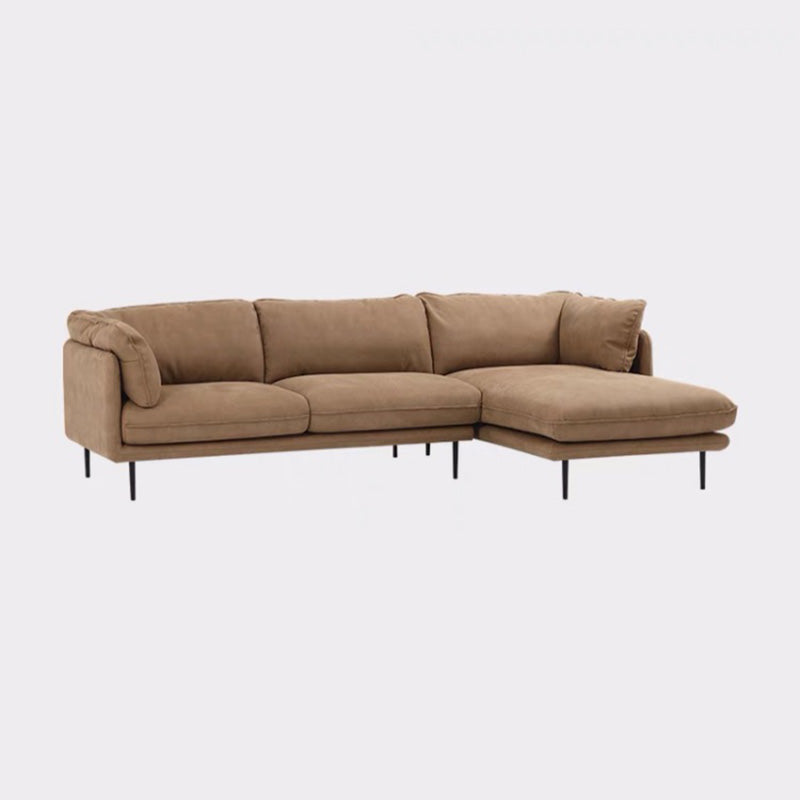 Light Brown Sectionals/Sofa with Pillow Back and Pillow Top Arm