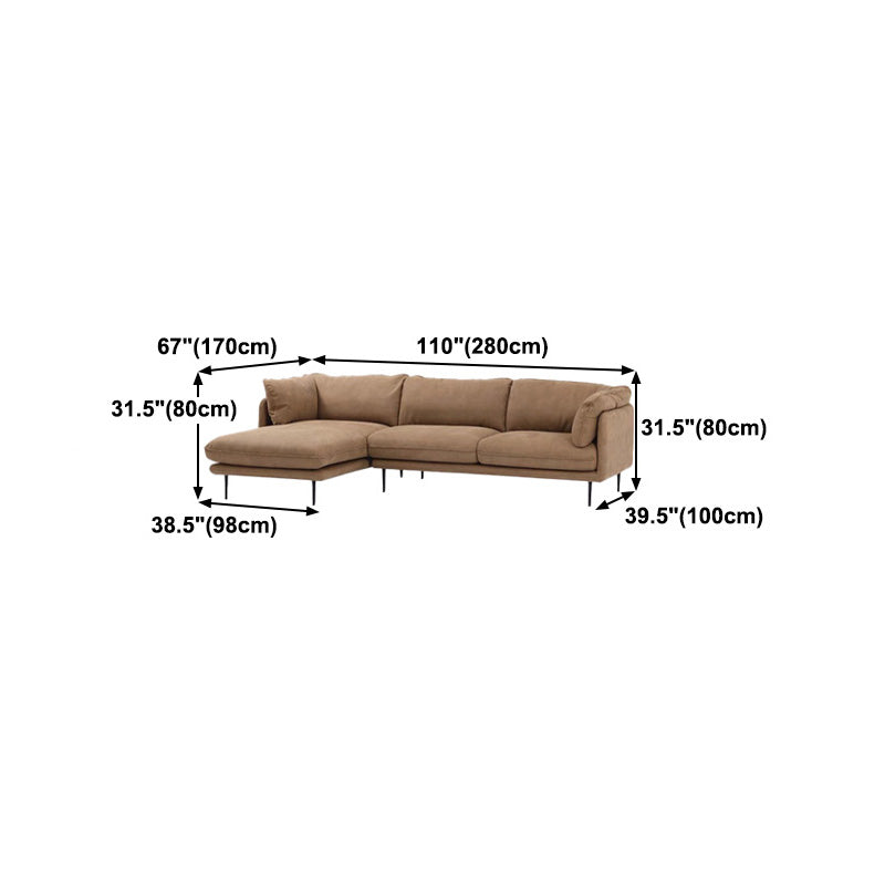 Light Brown Sectionals/Sofa with Pillow Back and Pillow Top Arm