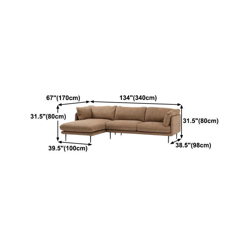 Light Brown Sectionals/Sofa with Pillow Back and Pillow Top Arm