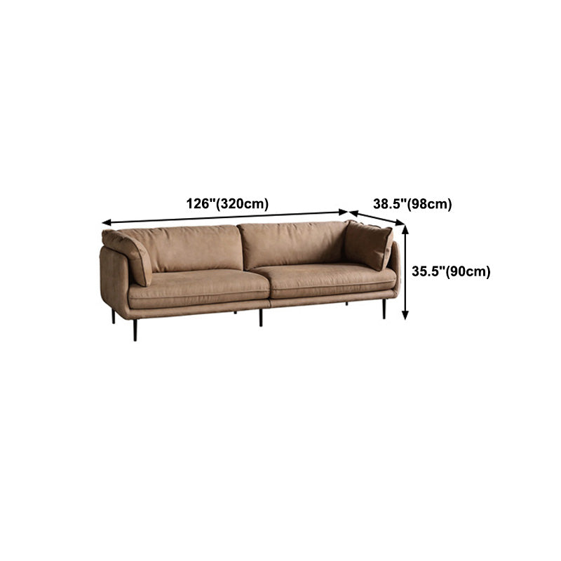 Light Brown Sectionals/Sofa with Pillow Back and Pillow Top Arm
