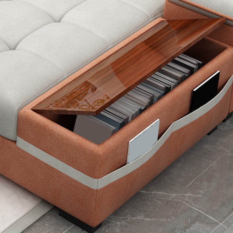 Contemporary Cotton Blend and Faux Leather Furniture Sectionals