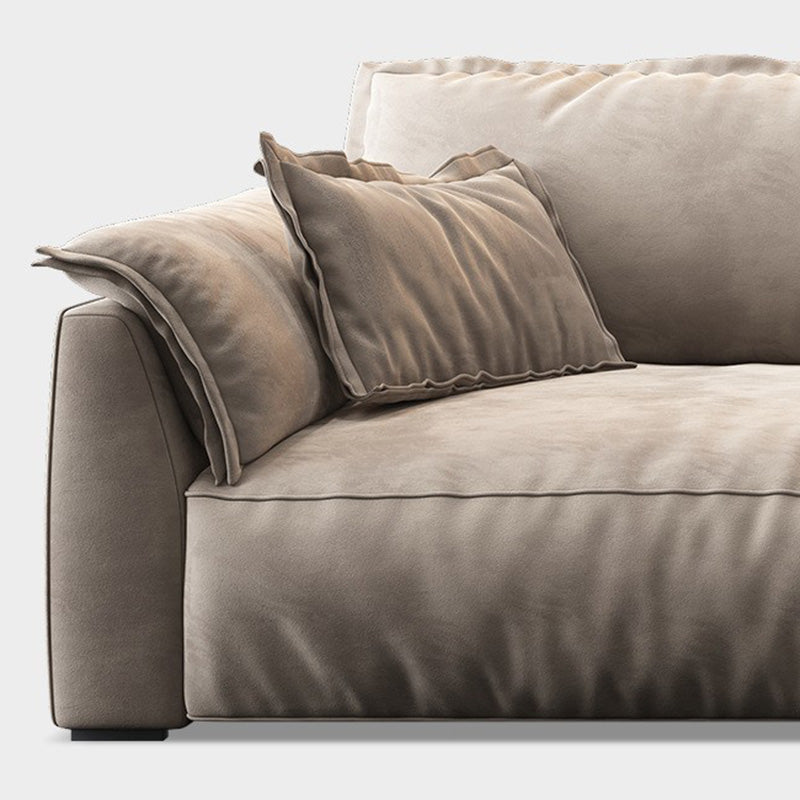 Pillow Top Arm Sectionals Velvet Sofa with Cushion Back for Apartment