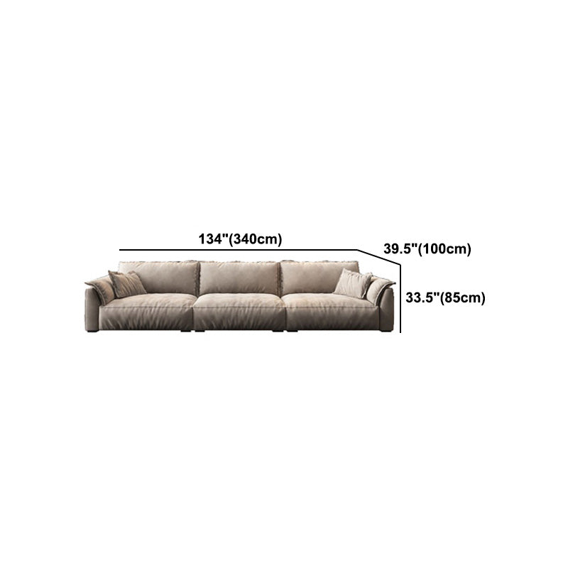 Pillow Top Arm Sectionals Velvet Sofa with Cushion Back for Apartment
