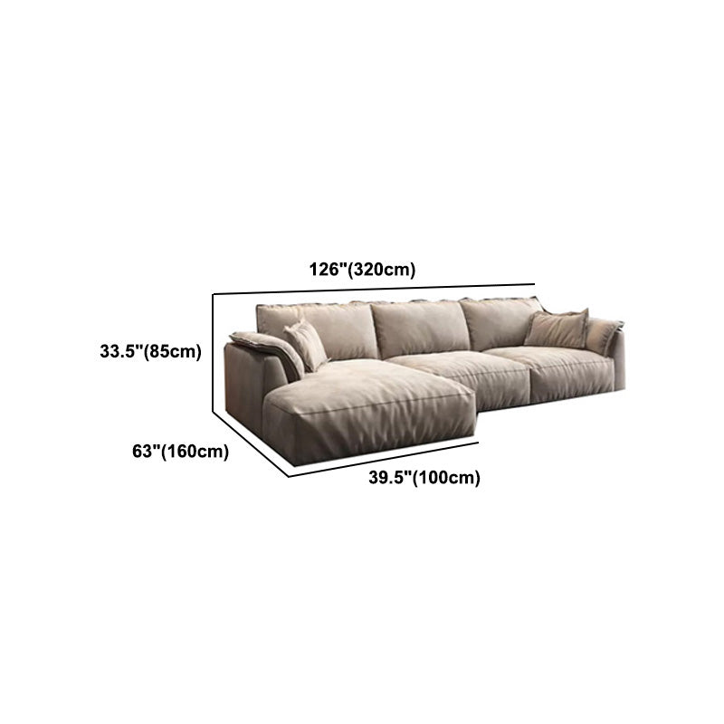 Pillow Top Arm Sectionals Velvet Sofa with Cushion Back for Apartment