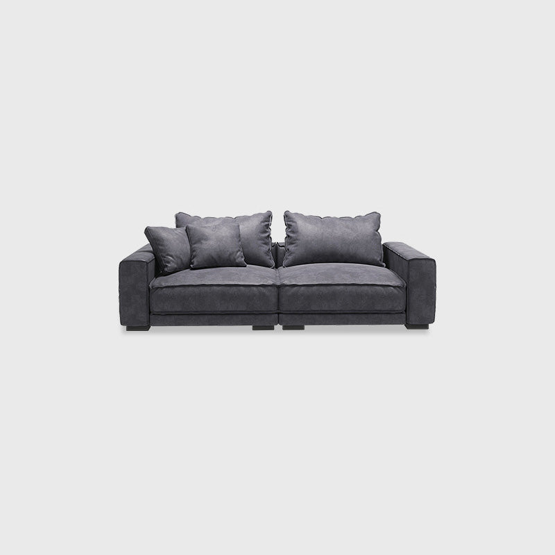 Scandinavian Square Arm Sectional with Pillow Back for Apartment