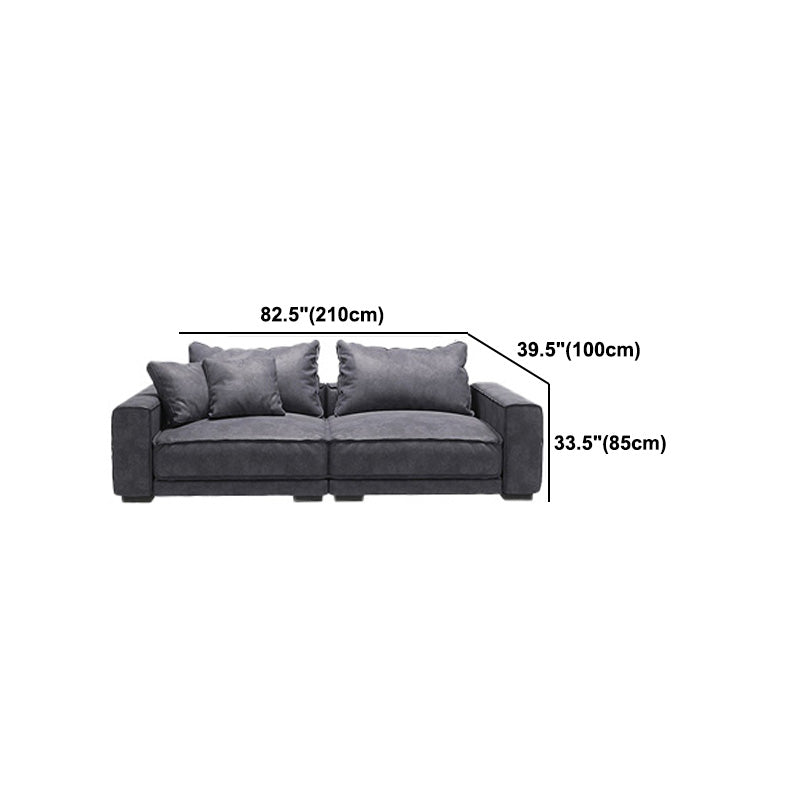 Scandinavian Square Arm Sectional with Pillow Back for Apartment