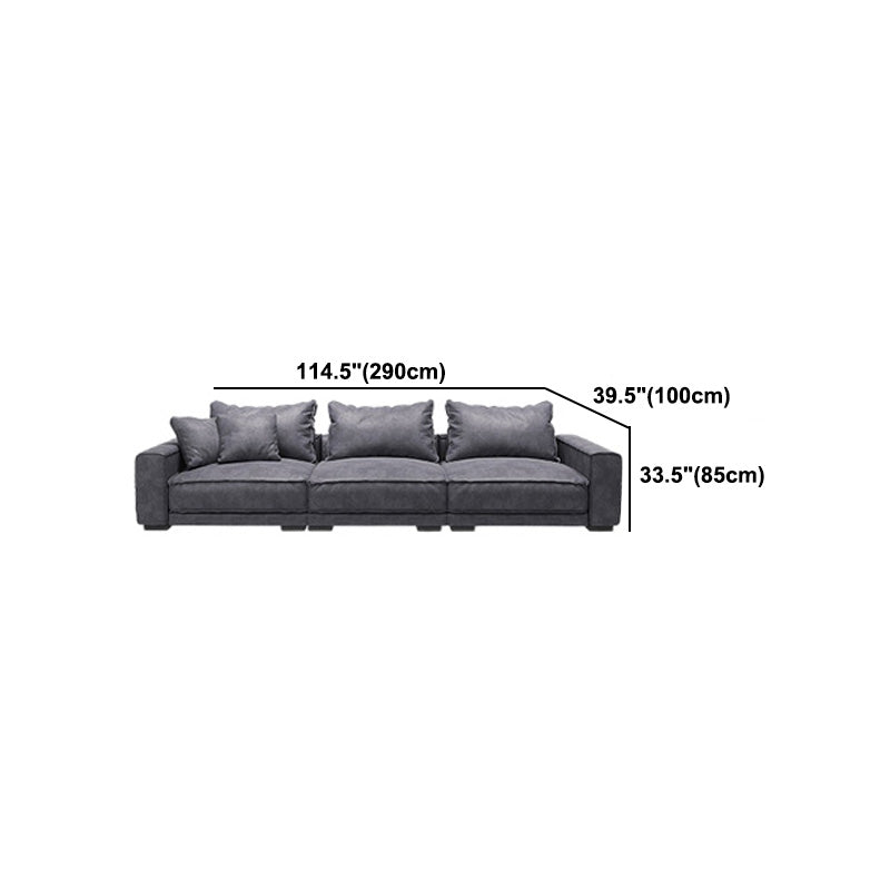 Scandinavian Square Arm Sectional with Pillow Back for Apartment