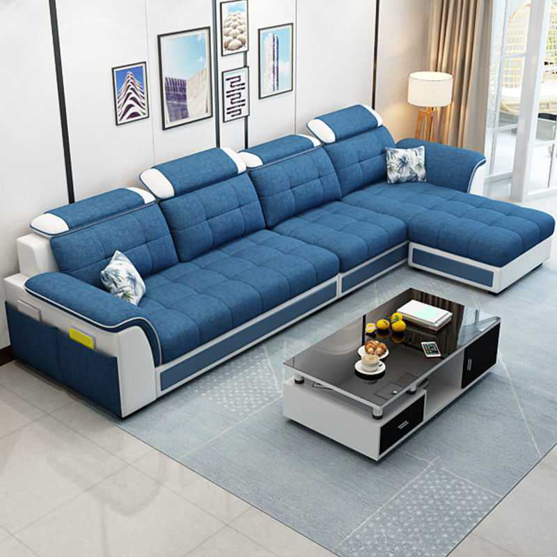 Scandinavian Pillow Top Arm Sofa with Storage and Ottoman Included