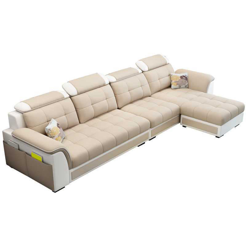 Scandinavian Pillow Top Arm Sofa with Storage and Ottoman Included