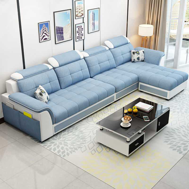 Scandinavian Pillow Top Arm Sofa with Storage and Ottoman Included