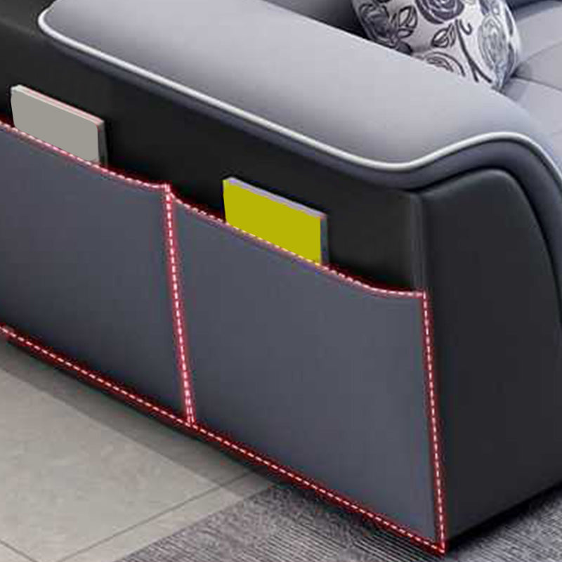 Scandinavian Pillow Top Arm Sofa with Storage and Ottoman Included