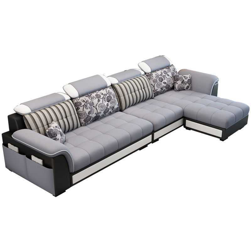 Scandinavian Pillow Top Arm Sofa with Storage and Ottoman Included